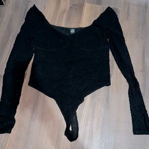 Patterned Black Bodysuit